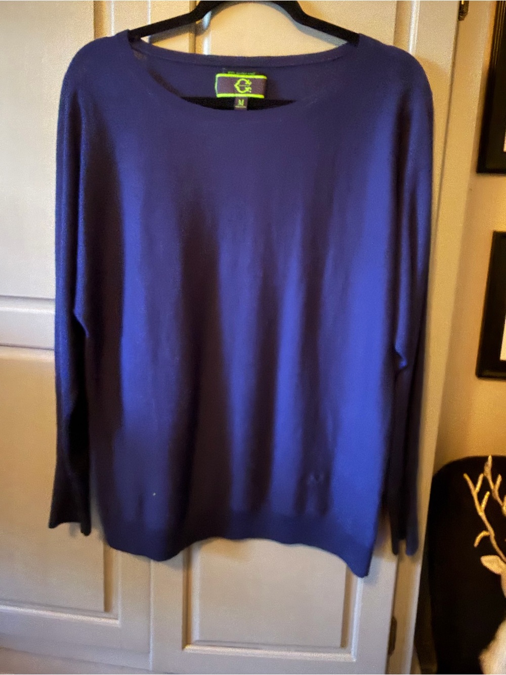 Crown & Ivy Classic Navy cashmere Crewneck Sweater